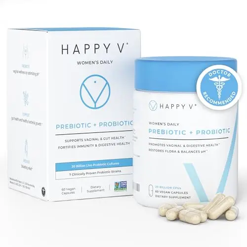 Happy v vaginal probiotic with prebiotics for feminine wellness