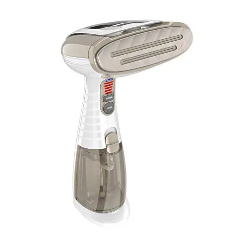 Conair Turbo ExtremeSteam handheld garment steamer in white and champagne