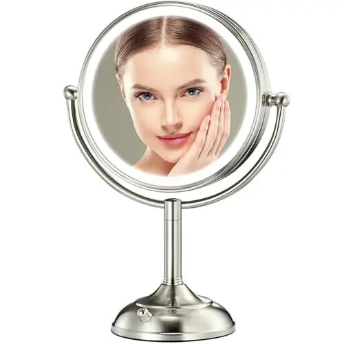 VESAUR Professional Lighted Makeup Mirror with multiple magnification sides and LED lighting