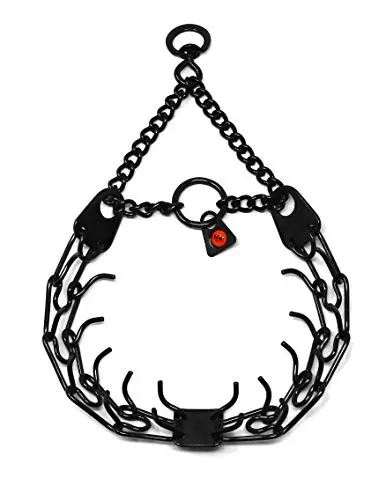Herm Sprenger black stainless steel prong collar with swivel
