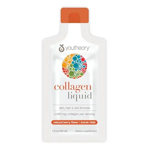 Youtheory Collagen Liquid single-serving packets in berry flavor