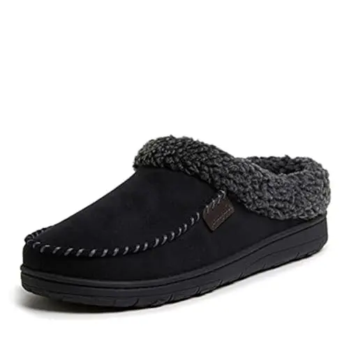 Dearfoams men's memory foam clog slippers in black