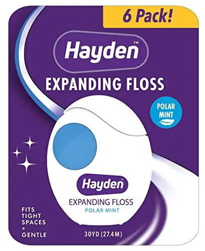 Hayden Expanding Dental Floss with polar mint flavor