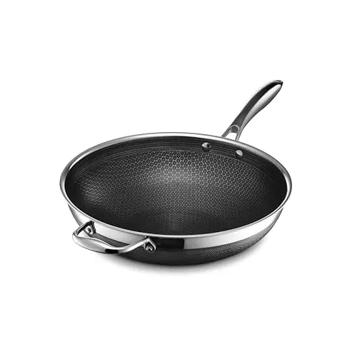 HexClad 12-inch hybrid wok with stainless steel handle