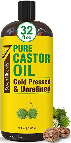 Pure Cold Pressed Castor Oil in large 32oz plastic bottle