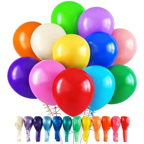 RUBFAC rainbow colored latex balloons for balloon arches