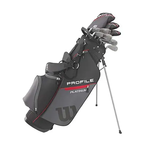 Wilson Profile Platinum golf clubs set in grey/black/red with stand bag