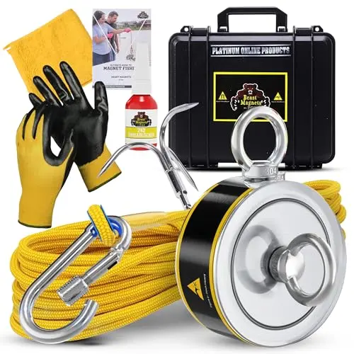 Platinum 1320LB magnet fishing kit in yellow