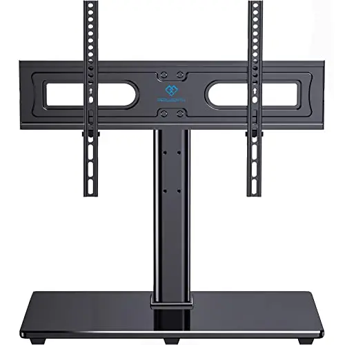 PERLESMITH universal TV stand with tempered glass base