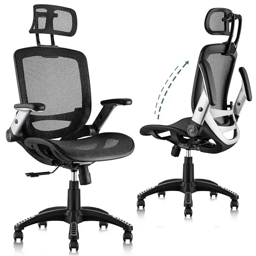 GABRYLLY high-back ergonomic office chair with mesh seat and headrest