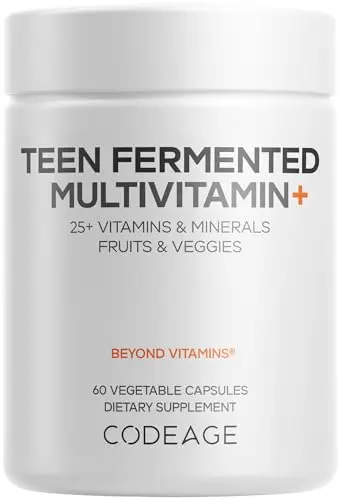 Codeage teen multivitamin capsules with whole food ingredients