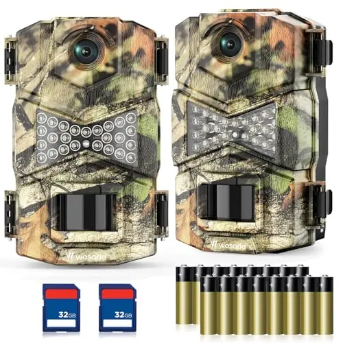 WOSODA 2 pack trail camera with night vision and waterproof design