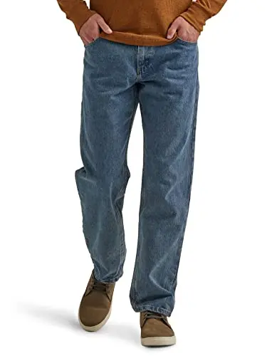 Wrangler Authentics Classic Relaxed Fit Cotton Jeans showing roomy fit for larger thighs