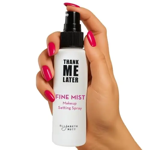 Elizabeth Mott Thank Me Later setting spray with K-beauty design