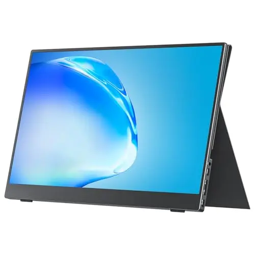COCOPAR portable monitor showing extended desktop setup with laptop
