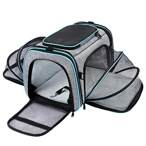 MASKEYON soft-sided pet carrier with expandable mesh panels