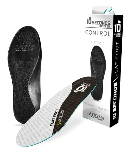 10 Seconds flat foot corrective insoles with biostatic topper