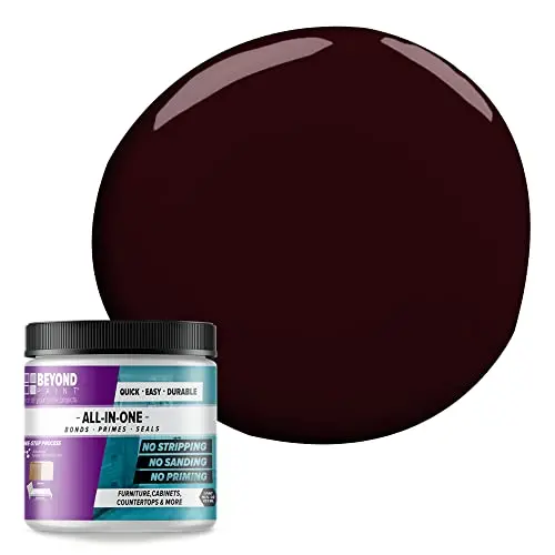 Beyond Paint all-in-one refinishing paint in mocha color on countertop