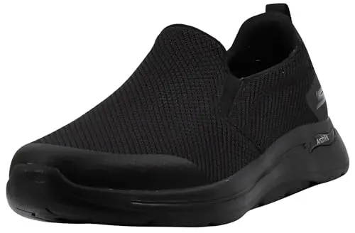 Skechers Go Walk Arch Fit athletic slip-on sneaker in black