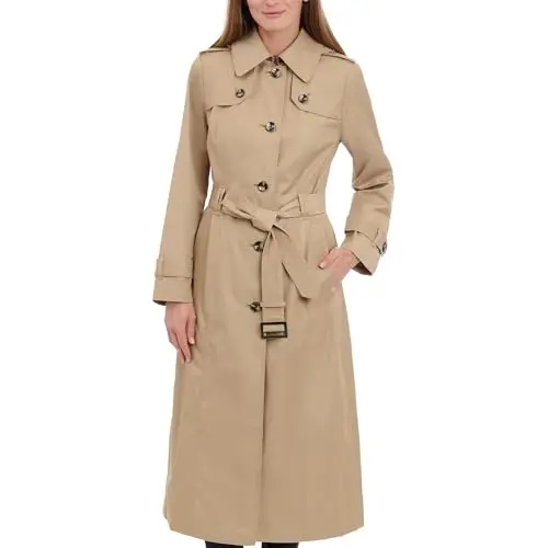 London Fog women's single breasted trench coat in khaki