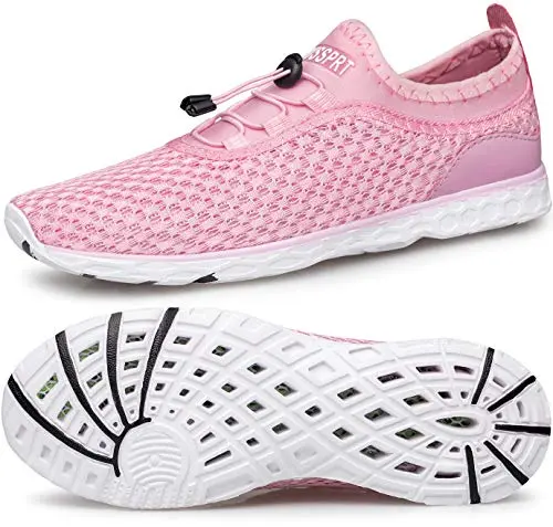 DOUSSPRT women's water shoes in pink with mesh upper