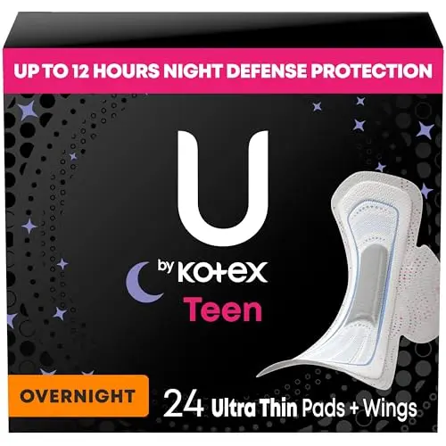 U by Kotex Balance Teen Ultra Thin Overnight Pads