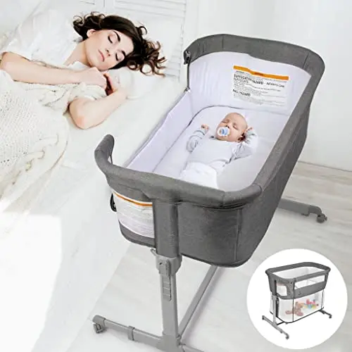 KoolerThings 3-in-1 bassinet in grey with folding design