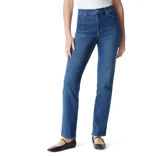Gloria Vanderbilt high rise tapered jeans in classic denim for petite women