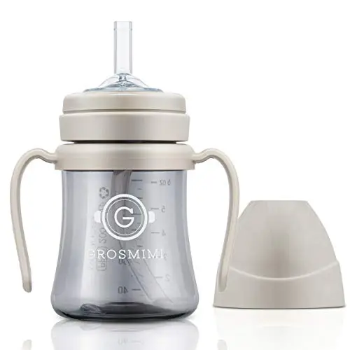GROSMIMI spill-proof magic sippy cup with rotating handle