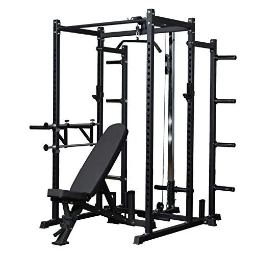 REP Fitness PR-1000 power rack with bench and attachments
