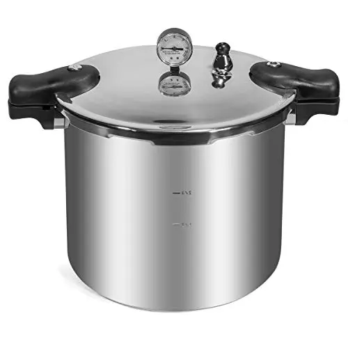 Barton 22-quart pressure canner in polished aluminum