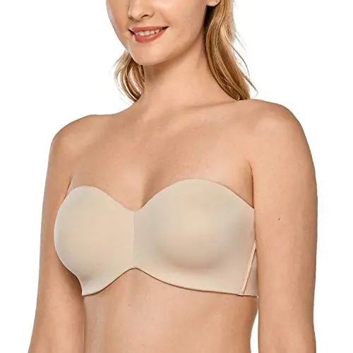 DELIMIRA women's unlined minimizer strapless bra with compression