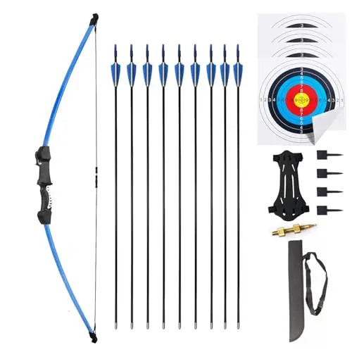 MXESSUA youth recurve bow with safety arrows and targets