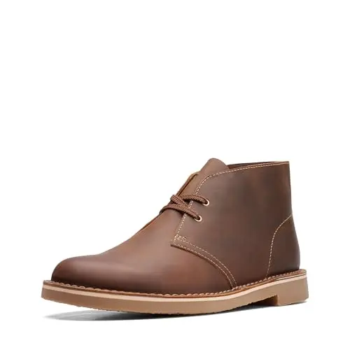 Clarks Bushacre 3 chukka boot in beeswax leather with classic design