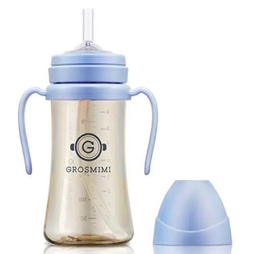 GROSMIMI 10 ounce spill-proof sippy cup