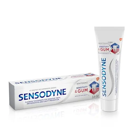 Sensodyne Sensitivity and Gum whitening toothpaste packaging