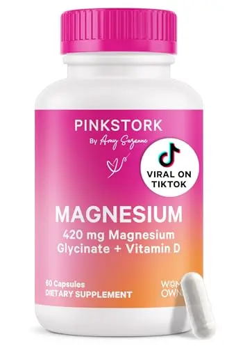 Pink Stork Magnesium Glycinate supplement bottle