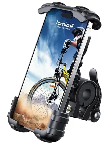 Lamicall budget motorcycle phone mount with shockproof protection