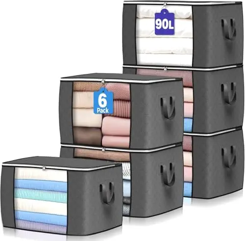 Budding Joy large capacity fabric storage bags for clothes