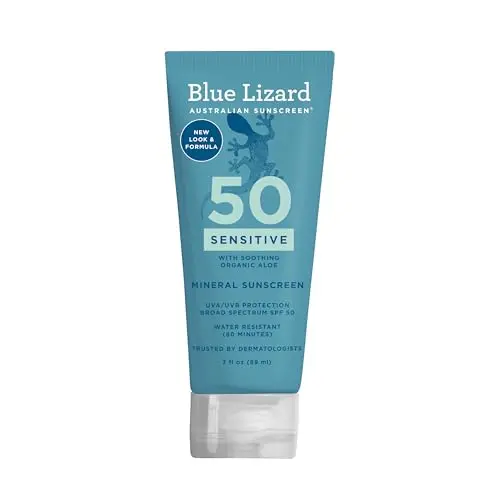 Blue Lizard Sensitive Mineral Sunscreen tube with smart cap