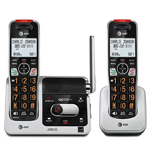 AT&T BL102-2 cordless phone for seniors with large display and big buttons