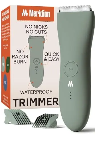MERIDIAN waterproof body and pubic hair trimmer for men and women