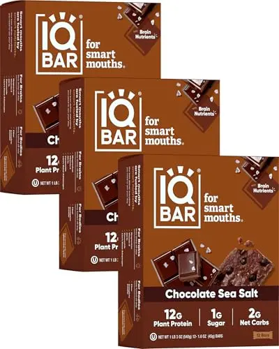 IQBAR brain and body plant protein bars chocolate sea salt