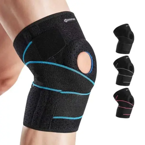 DOUFURT knee brace with medical patellar gel pad and side stabilizers