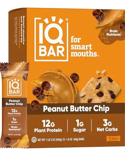 IQBAR Brain and Body Plant Protein Bars Peanut Butter Chip