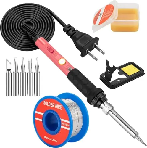 Q-MING 60W soldering iron kit with stand and tips