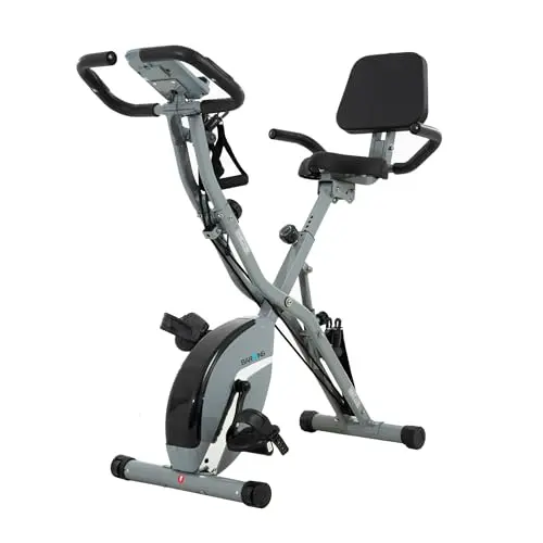 BARWING foldable stationary bike with backrest and display