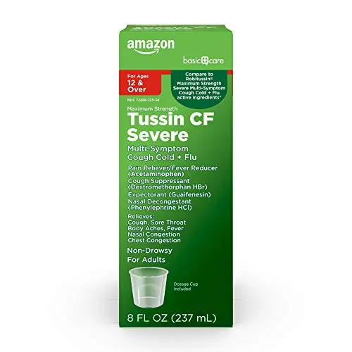 Amazon Basic Care Tussin Severe CF Max cough syrup