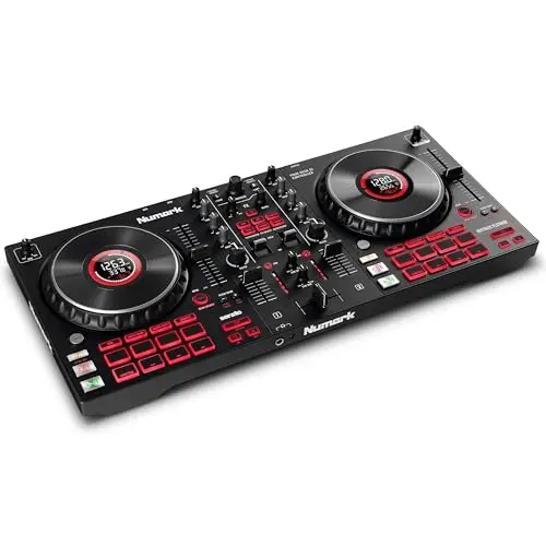 Numark Mixtrack Platinum DJ controller with jog wheel displays