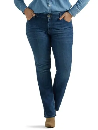 Lee Women's Legendary Mid Rise Bootcut Jeans in classic denim